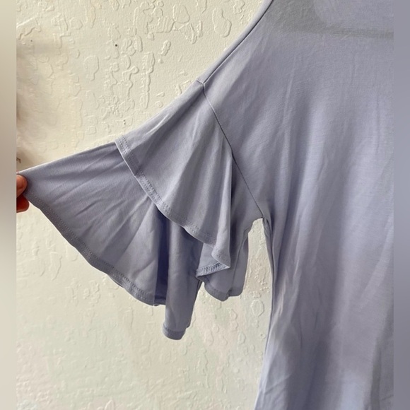 Anthropologie Purple Lavender Field Ruffle Tiered Short Sleeve Top Small - Picture 3 of 5